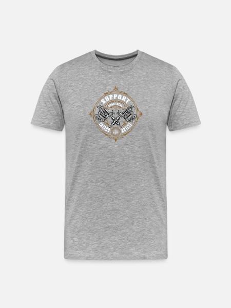 Tattoo Künstler Geschenke - Männer Premium Bio T-Shirt - Grau meliert