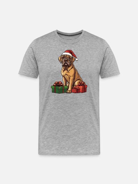 Mastiff Hund Weihnachten Geschenke - Männer Premium Bio T-Shirt - Grau meliert