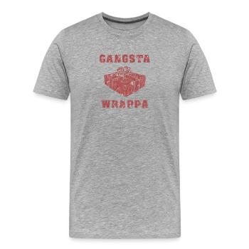 Gangsta Wrappa - Männer Premium Bio T-Shirt - Grau meliert - Vorne - Damien (186cm)