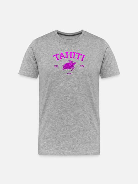 Tahiti - Turtle - French Polynesia - Schildkröte - Männer Premium Bio T-Shirt - Grau meliert