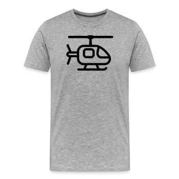 hélicoptère - T-shirt bio Premium Homme - gris chiné - Devant - Damien (186cm)