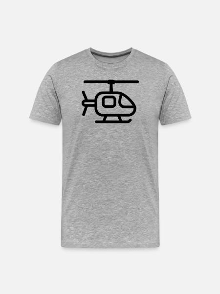 Hubschrauber - Männer Premium Bio T-Shirt - Grau meliert