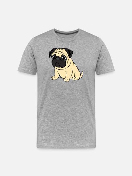 Pug Dogs T-shirt Gift Christmas - Men's Premium Organic T-Shirt - heather grey