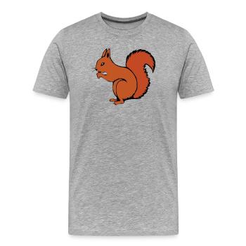 Noël cadeau d’écureuil - T-shirt bio Premium Homme - gris chiné - Devant - Damien (186cm)