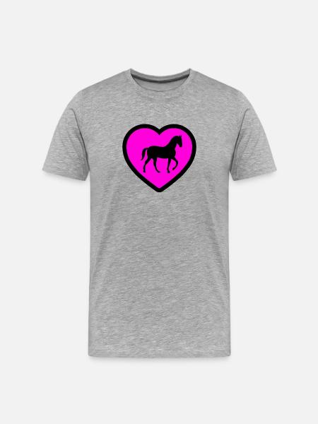 Pferde - Männer Premium Bio T-Shirt - Grau meliert