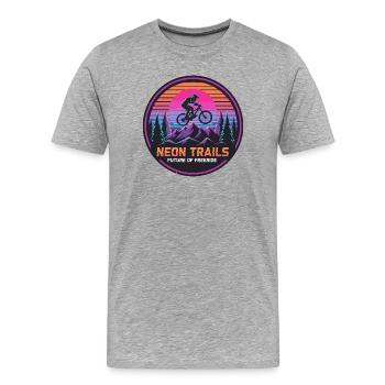 Neon Trails Mountain Freeride - Männer Premium Bio T-Shirt - Grau meliert - Vorne - Damien (186cm)
