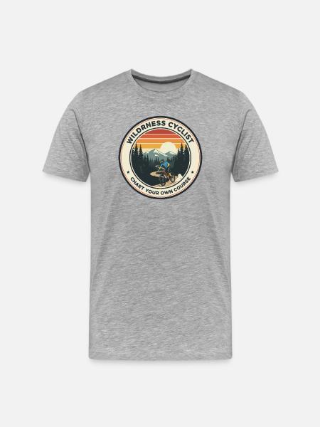 Wildnis-Radfahrerabzeichen - Männer Premium Bio T-Shirt - Grau meliert