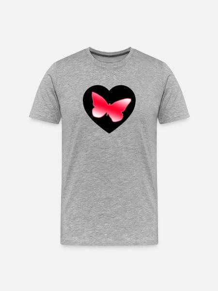 Schmetterlinge - Männer Premium Bio T-Shirt - Grau meliert
