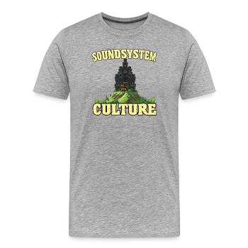 Système sonore Culture Lion - T-shirt bio Premium Homme - gris chiné - Devant - Damien (186cm)
