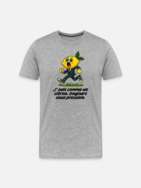 Lemon Under Pressure Common in Costume - Men's Premium Organic T-Shirt - heather grey