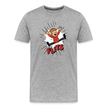 Franky in a Flash - Men's Premium Organic T-Shirt - heather grey - Front - Damien (186cm)