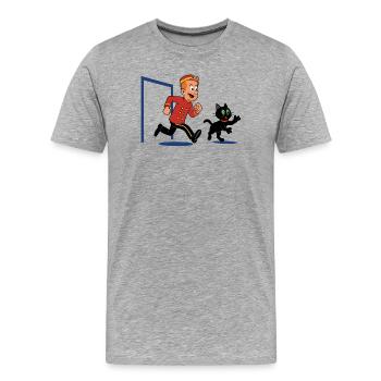 Franky & Meeko - Humbug Hotel - T-shirt bio Premium Homme - gris chiné - Devant - Damien (186cm)