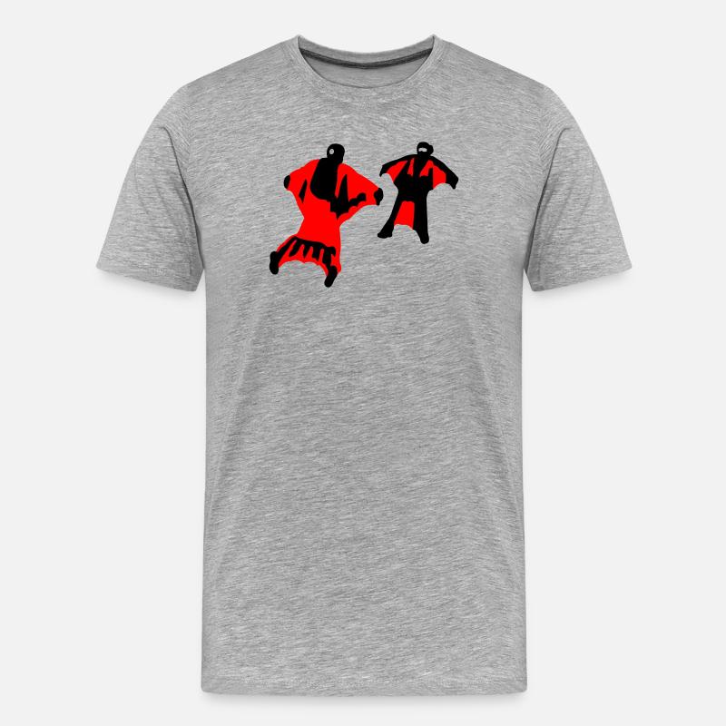 Wingsuit - Männer Premium Bio T-Shirt - Grau meliert