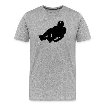 Schlitten - Männer Premium Bio T-Shirt - Grau meliert - Vorne - Damien (186cm)