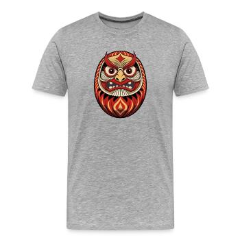 Daruma | Japanese lucky charm - Men's Premium Organic T-Shirt - heather grey - Front - Damien (186cm)
