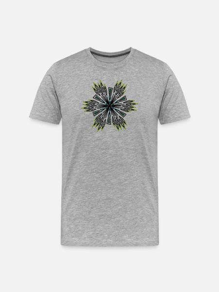 Geometric Star Spiral Blue Green - Men's Premium Organic T-Shirt - heather grey