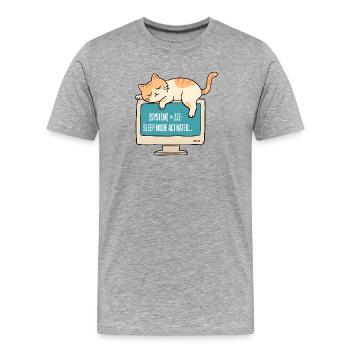 Geek-Chat im System-Standby - Männer Premium Bio T-Shirt - Grau meliert - Vorne - Damien (186cm)