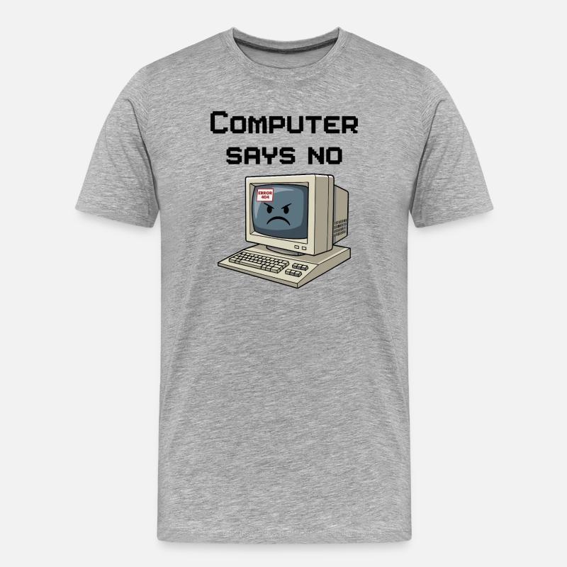 Retro Computer 404 Error - Men's Premium Organic T-Shirt - heather grey
