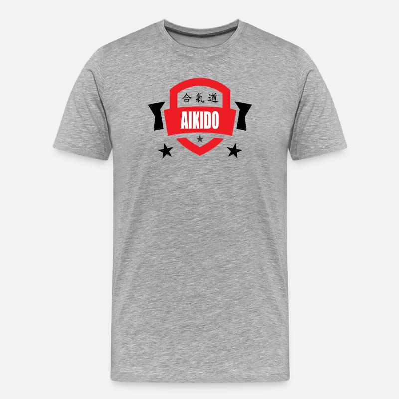 Aikido – Kampfsport – Aikido - Männer Premium Bio T-Shirt - Grau meliert