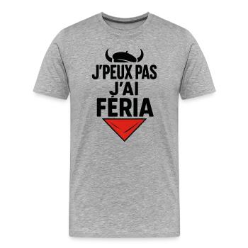 Ich kann nicht, Feria - Männer Premium Bio T-Shirt - Grau meliert - Vorne - Damien (186cm)