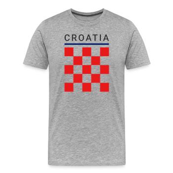 Damier Croatie - T-shirt bio Premium Homme - gris chiné - Devant - Damien (186cm)
