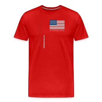 Nashville - Männer Premium Bio T-Shirt - Rot - Vorne - Damien (186cm)
