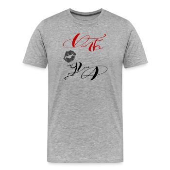 Danke - Männer Premium Bio T-Shirt - Grau meliert - Vorne - Damien (186cm)