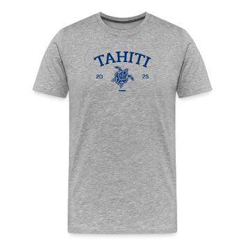 Tahiti - Tortue - Polynésie française - Schildkröte - T-shirt bio Premium Homme - gris chiné - Devant - Damien (186cm)