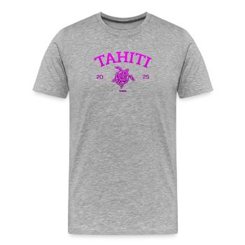 Tahiti - Turtle - French Polynesia - Schildkröte - Männer Premium Bio T-Shirt - Grau meliert - Vorne - Damien (186cm)