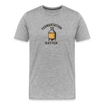 Fermentation Nation - Männer Premium Bio T-Shirt - Grau meliert - Vorne - Damien (186cm)