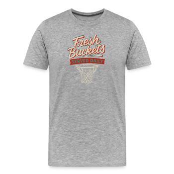 Basketball Spruch Humor Basketballer Geschenkidee - Männer Premium Bio T-Shirt - Grau meliert - Vorne - Damien (186cm)