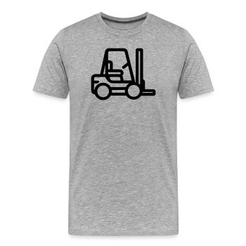 Chariot élévateur - T-shirt bio Premium Homme - gris chiné - Devant - Damien (186cm)