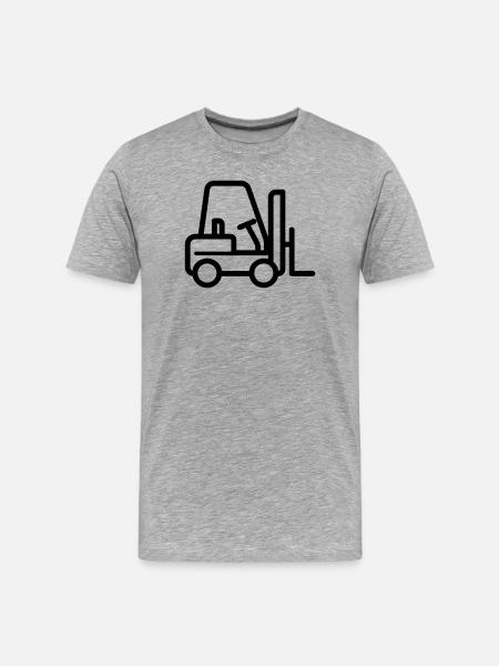 Gabelstapler - Männer Premium Bio T-Shirt - Grau meliert