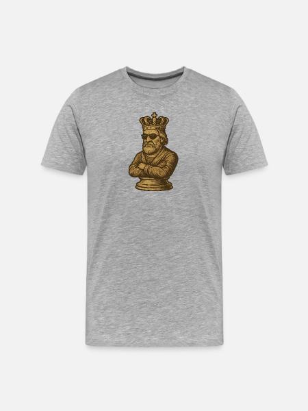 Cool king with sunglasses - Men's Premium Organic T-Shirt - heather grey