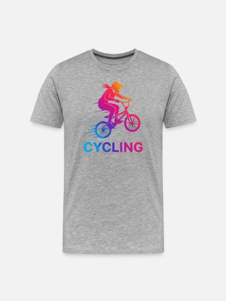 Gradient Cyclist Silhouette - Men's Premium Organic T-Shirt - heather grey