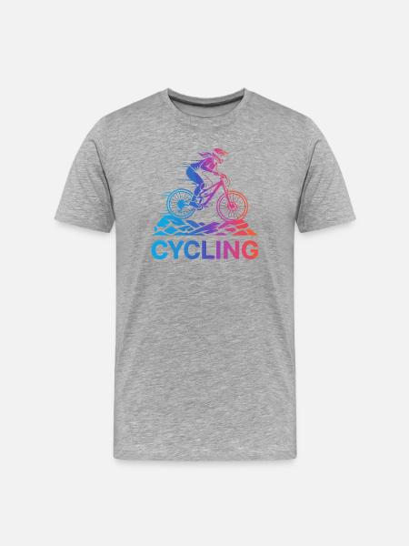 Steigungsradfahrer auf rauem Trail - Männer Premium Bio T-Shirt - Grau meliert