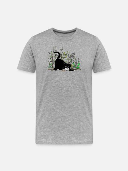 cat - Men's Premium Organic T-Shirt - heather grey