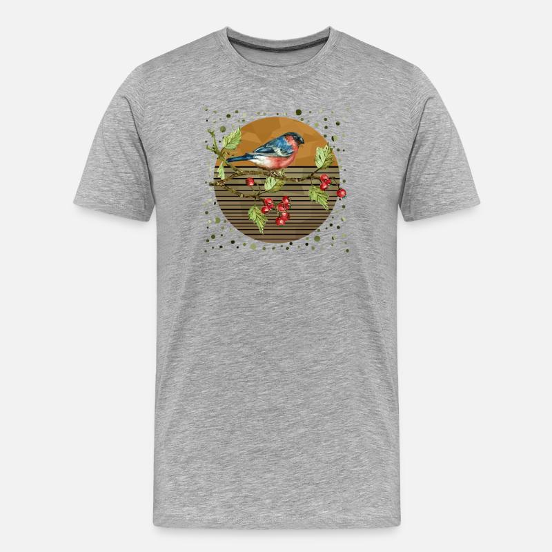 Bunter Vogel - Männer Premium Bio T-Shirt - Grau meliert