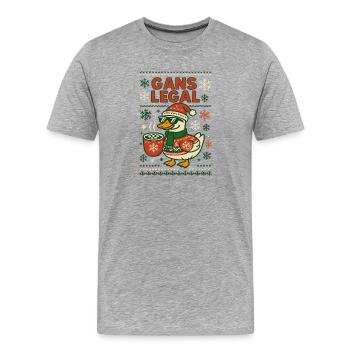 Gans Legal Weihnachtsgans Lustiger Spruch - Männer Premium Bio T-Shirt - Grau meliert - Vorne - Damien (186cm)