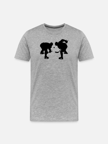 Eishockey - Männer Premium Bio T-Shirt - Grau meliert