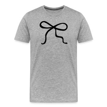 Schleife handgemalt - Männer Premium Bio T-Shirt - Grau meliert - Vorne - Damien (186cm)