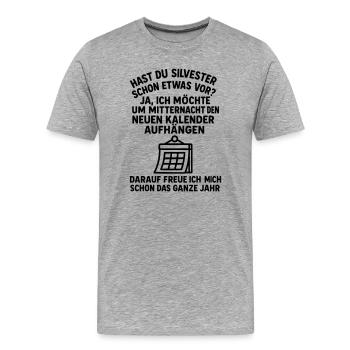 silvester kalender witz - Männer Premium Bio T-Shirt - Grau meliert - Vorne - Damien (186cm)