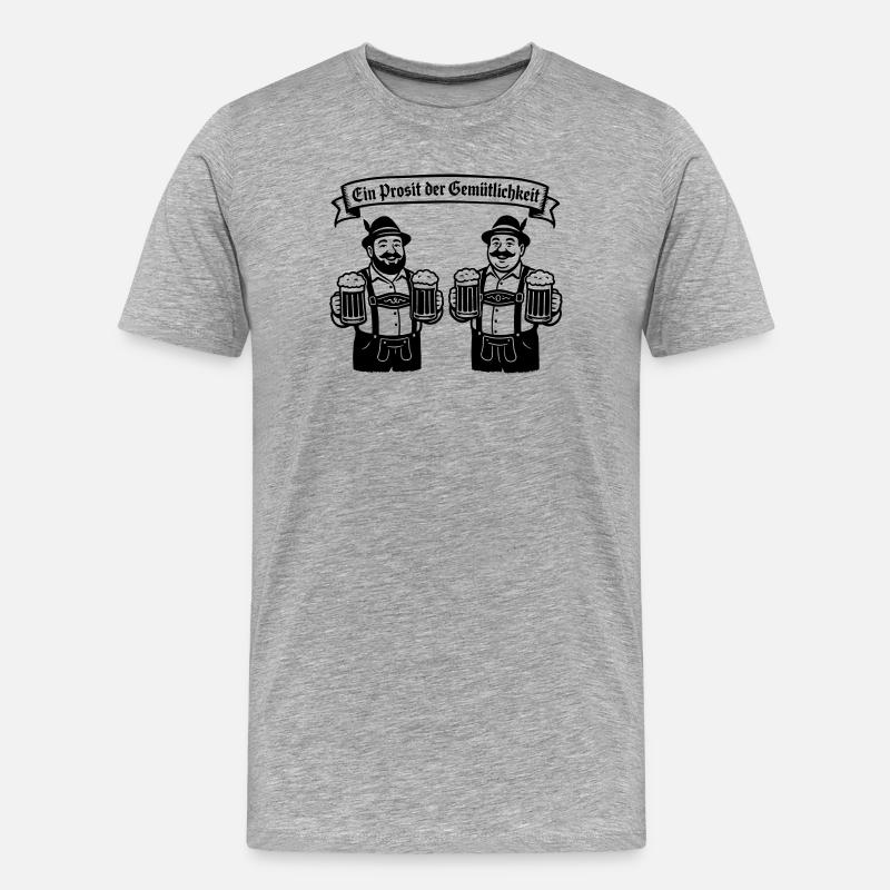 Bier männer - Ein Prosit der Gemütlichkeit - Männer Premium Bio T-Shirt - Grau meliert