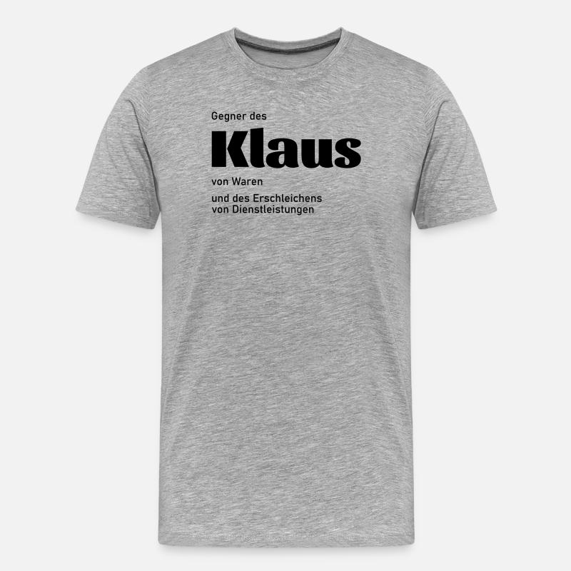 Gegner des Klaus - Männer Premium Bio T-Shirt - Grau meliert