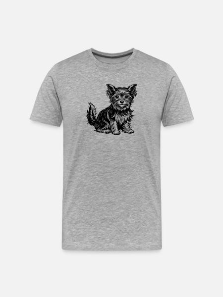 Yorkshire terrier - Men's Premium Organic T-Shirt - heather grey
