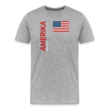 Seattle - Männer Premium Bio T-Shirt - Grau meliert - Vorne - Damien (186cm)