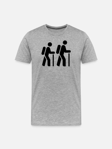 Hiker, Pilgrim, Tourist, Pilgrimage Route - Men's Premium Organic T-Shirt - heather grey