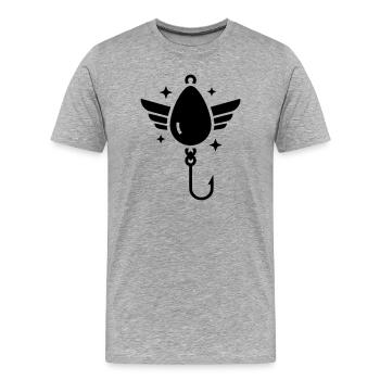 Heiliger Angelhaken Flügel Vektor - Männer Premium Bio T-Shirt - Grau meliert - Vorne - Damien (186cm)
