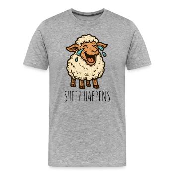 Les moutons arrivent, la merde arrive - T-shirt bio Premium Homme - gris chiné - Devant - Damien (186cm)