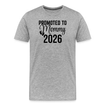 Promoted to Mommy 2026 – Mommy Design in the making - Men's Premium Organic T-Shirt - heather grey - Front - Damien (186cm)